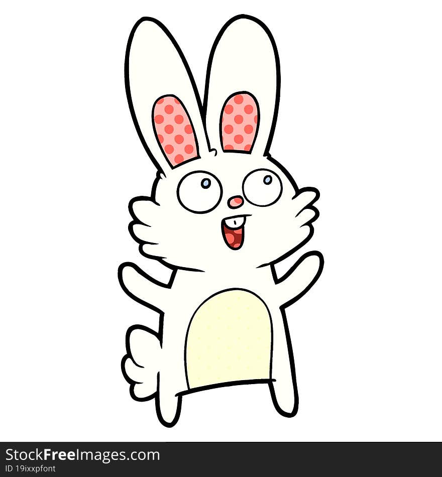 happy cartoon rabbit. happy cartoon rabbit