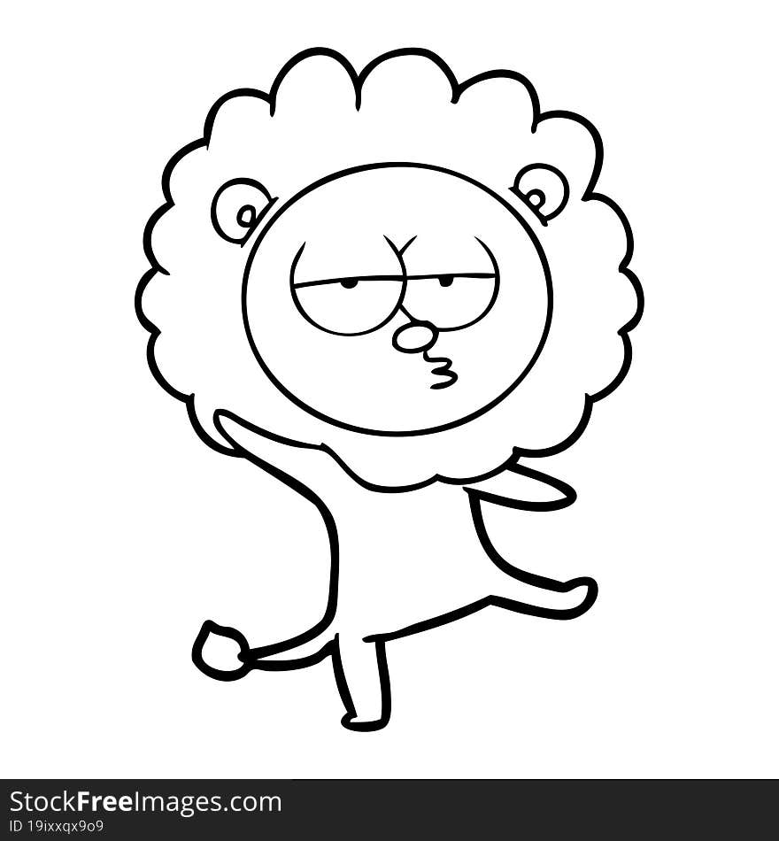 cartoon dancing lion. cartoon dancing lion