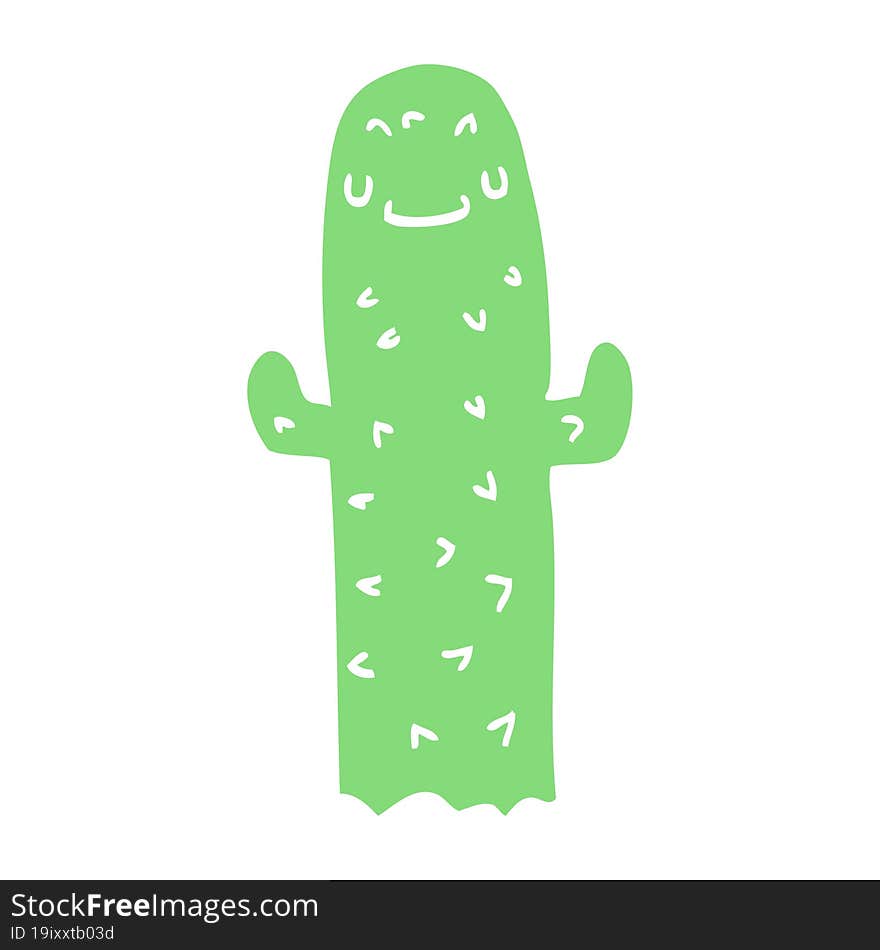 flat color style cartoon cactus