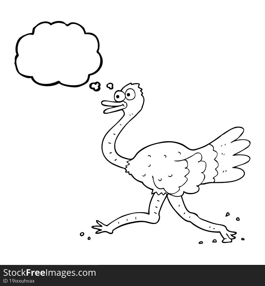 thought bubble cartoon ostrich