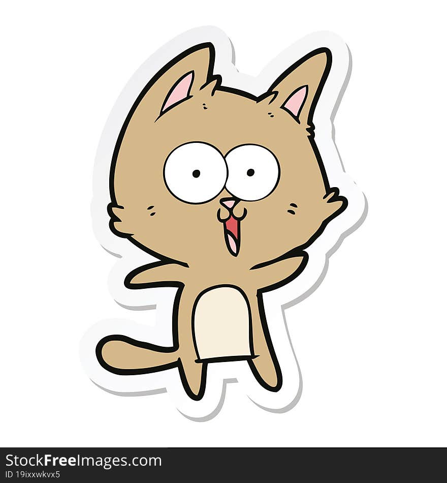 sticker of a funny cartoon cat