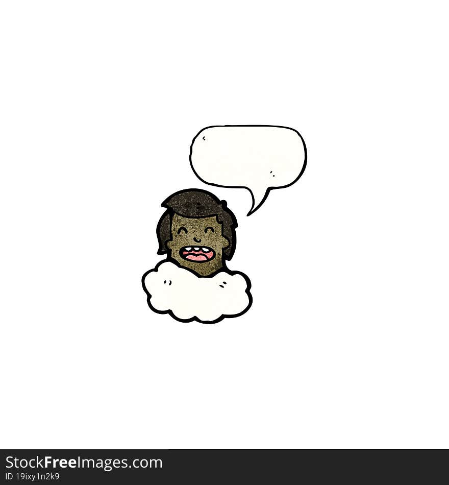 head in clouds cartoon man