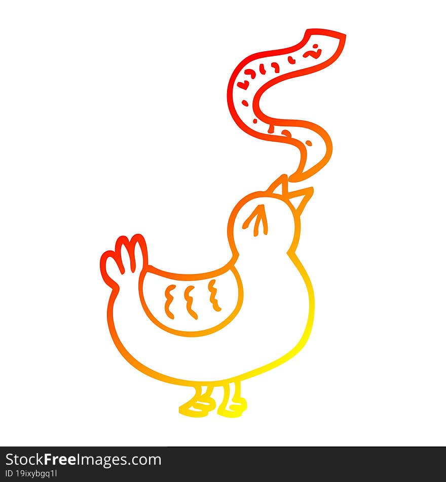 warm gradient line drawing cartoon song bird