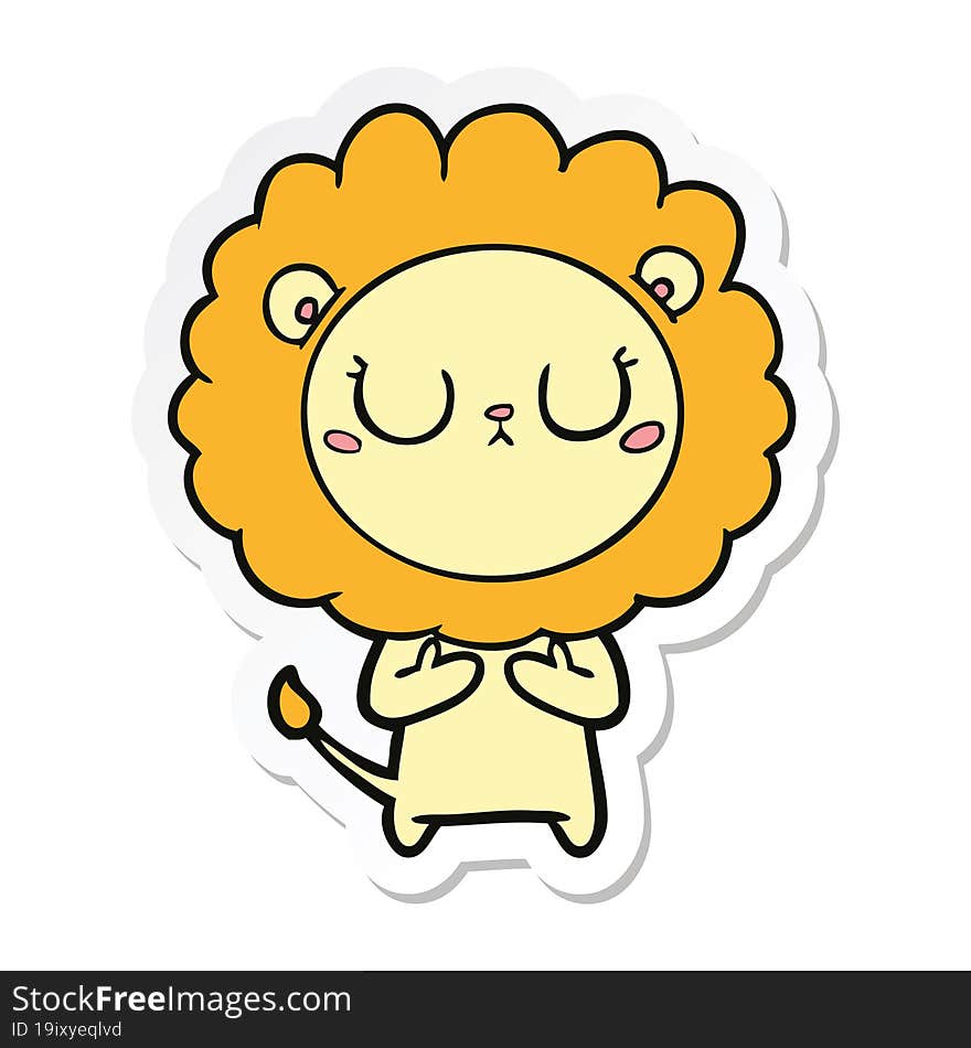 sticker of a cartoon lion