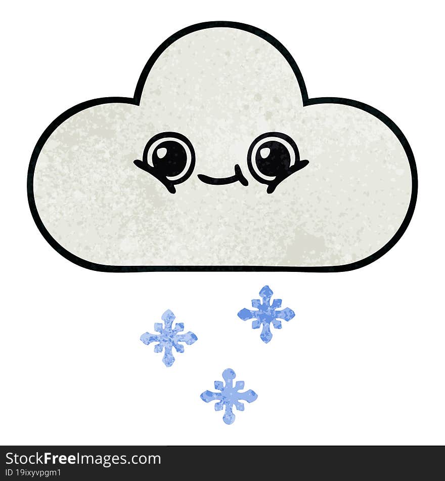 retro grunge texture cartoon snow cloud