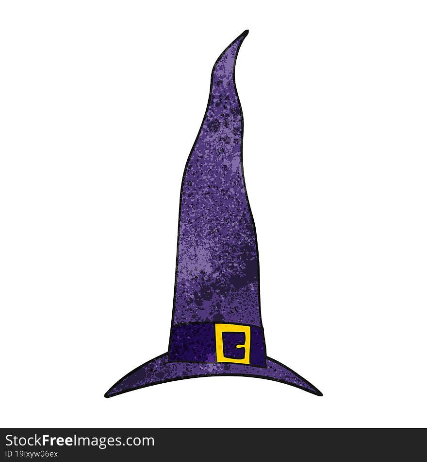 freehand textured cartoon witch\'s hat. freehand textured cartoon witch\'s hat