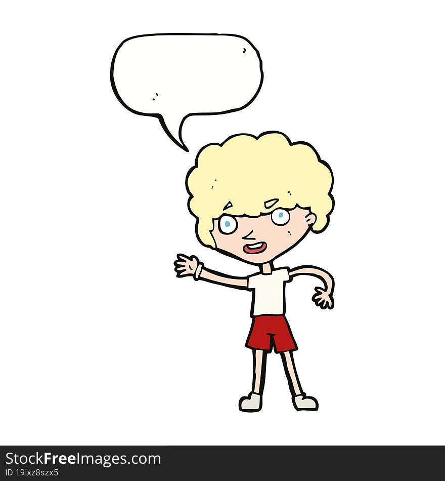 cartoon sporty person with speech bubble