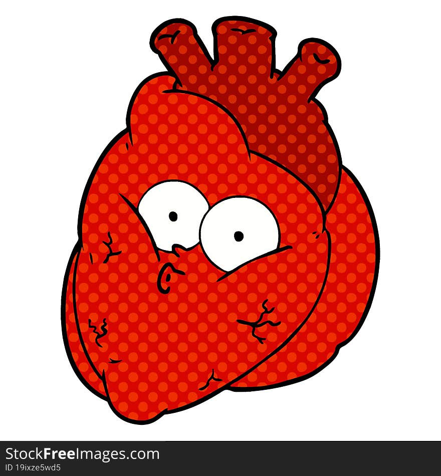 cartoon curious heart. cartoon curious heart