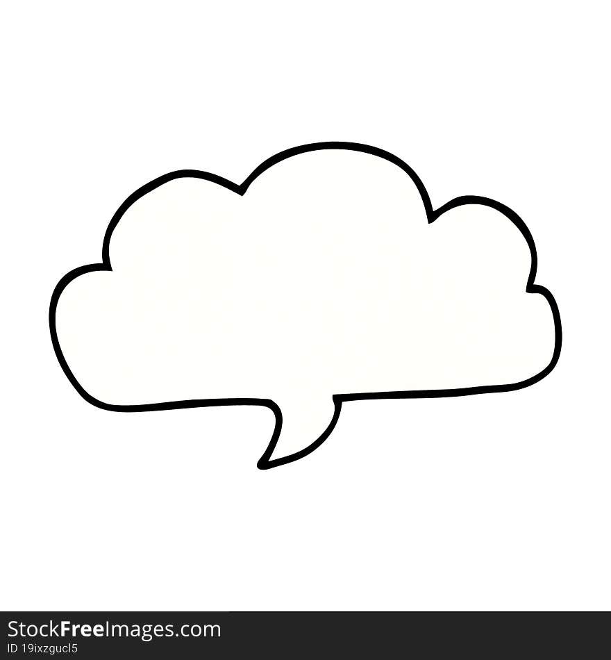 cartoon doodle cloud speech bubble