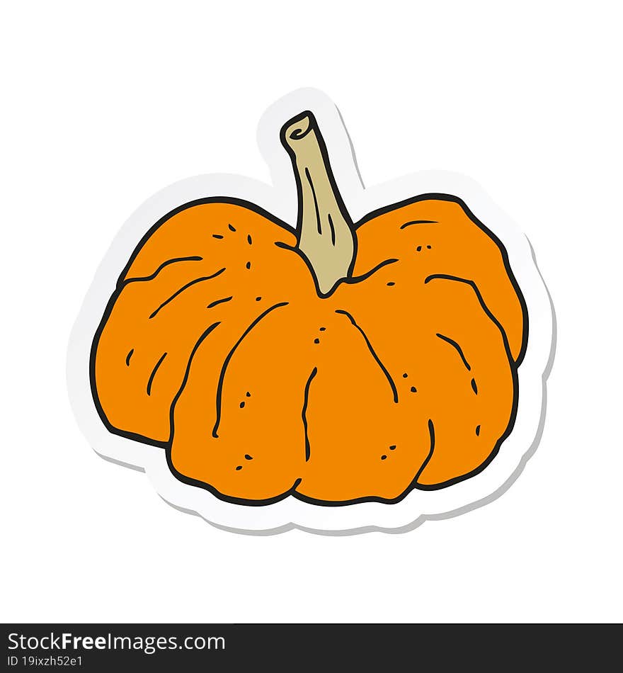 sticker of a cartoon squash