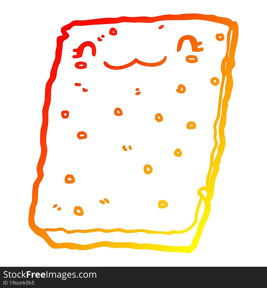 warm gradient line drawing cartoon biscuit