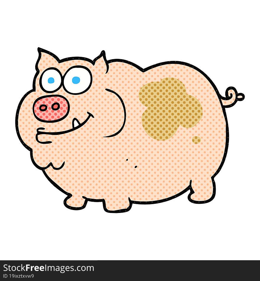 freehand drawn cartoon pig