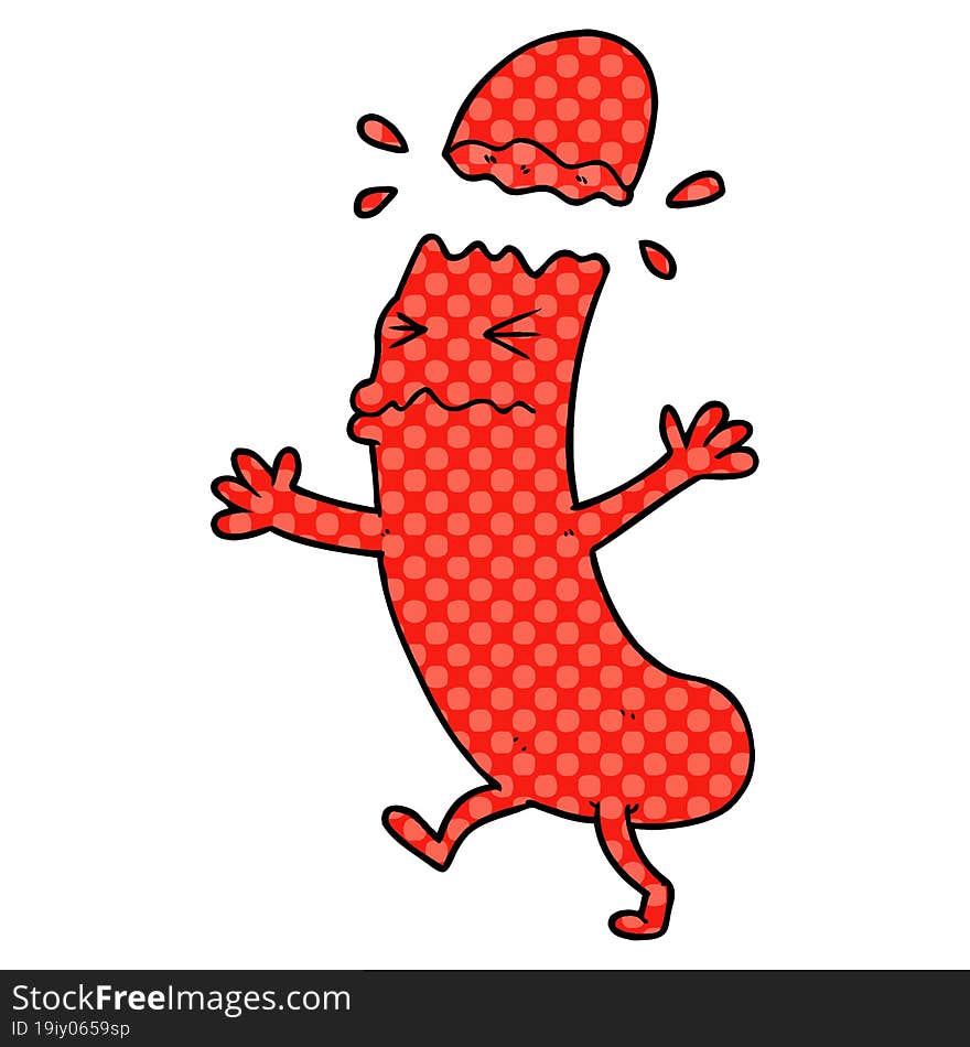 funny cartoon sausage character. funny cartoon sausage character