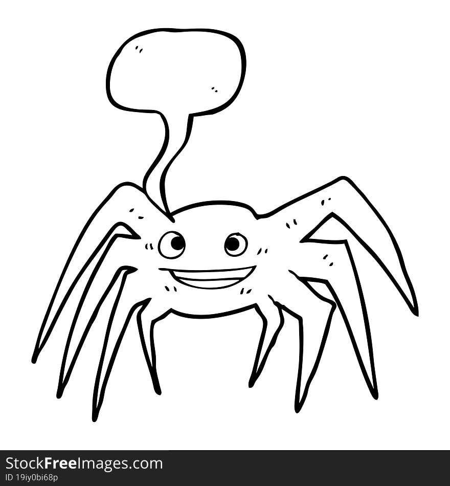 speech bubble cartoon happy spider