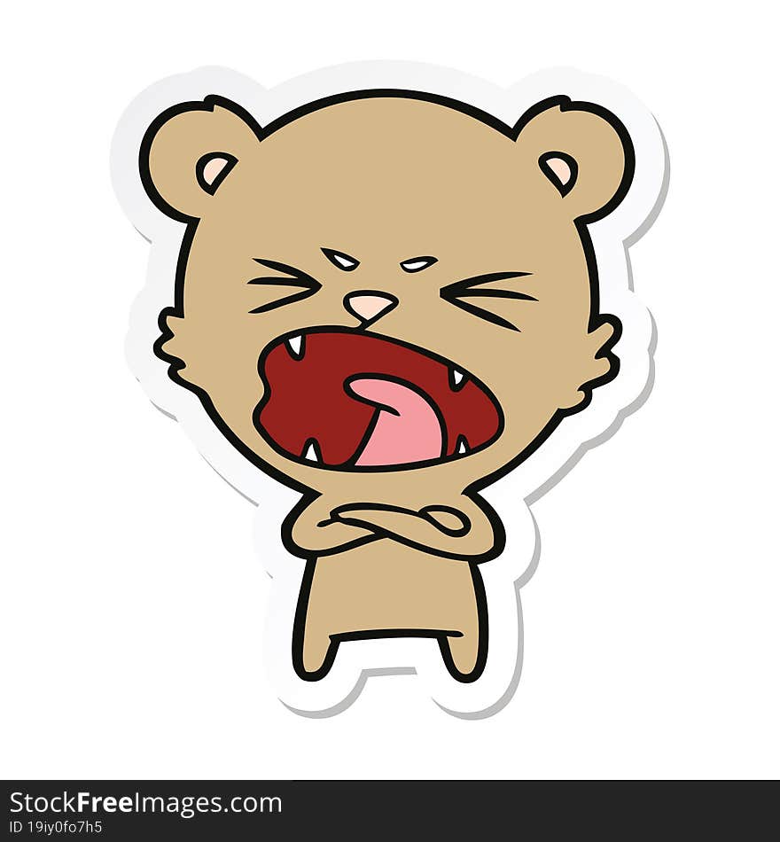 sticker of a cartoon bear