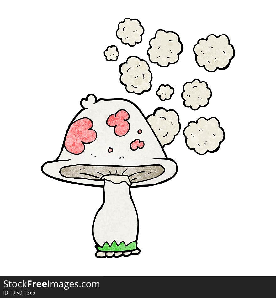 textured cartoon mushroom