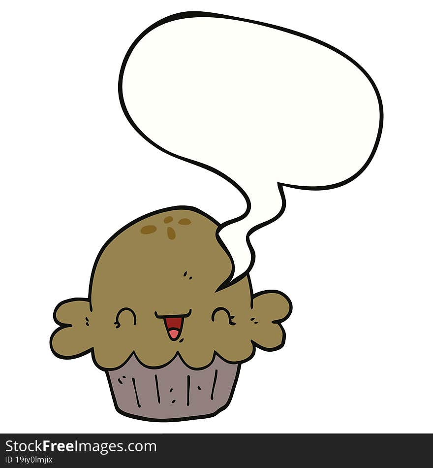 cute cartoon pie and speech bubble