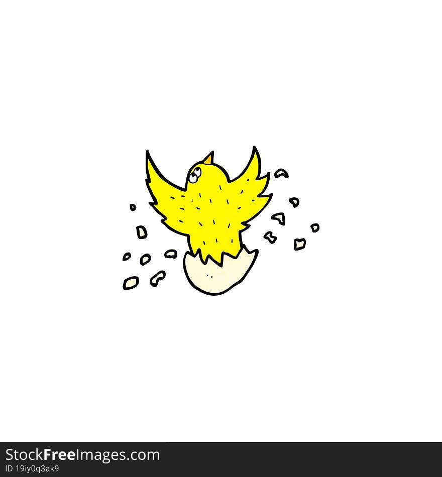 cartoon bird hatching from egg