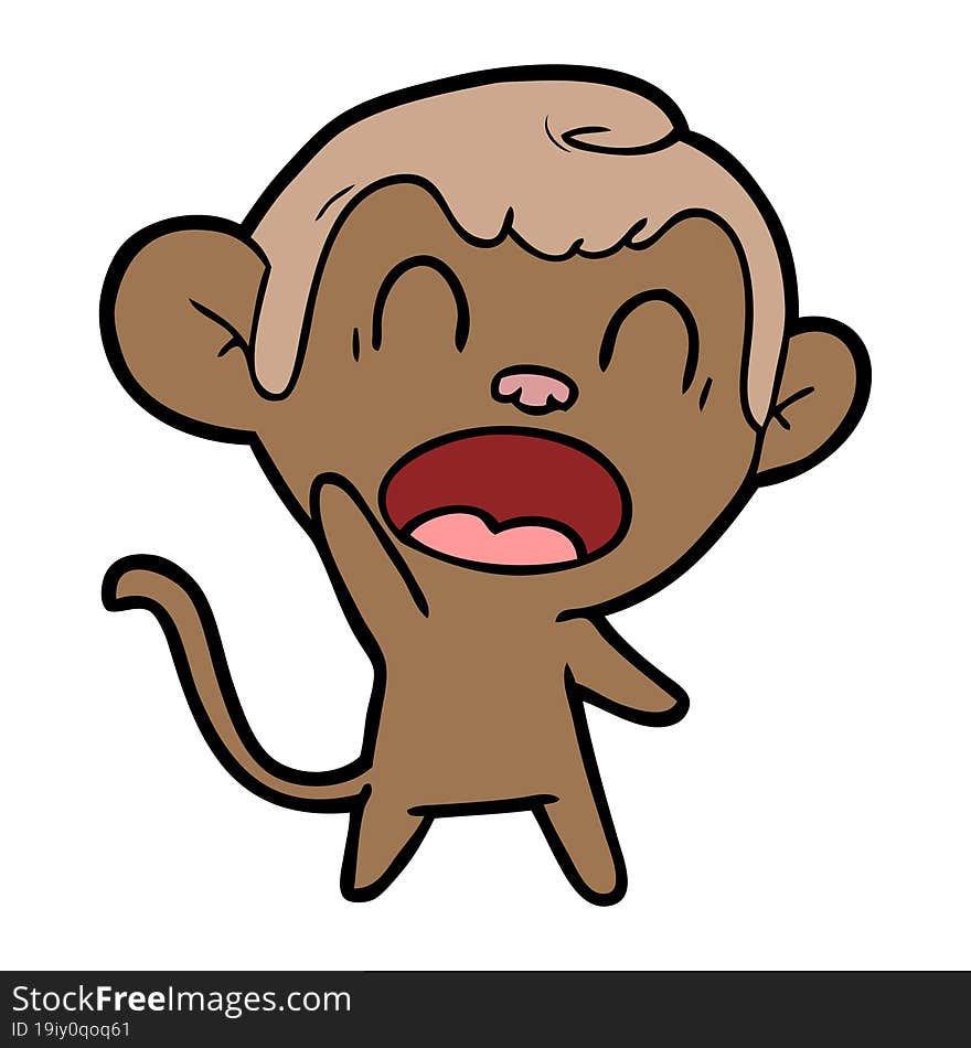 shouting cartoon monkey. shouting cartoon monkey