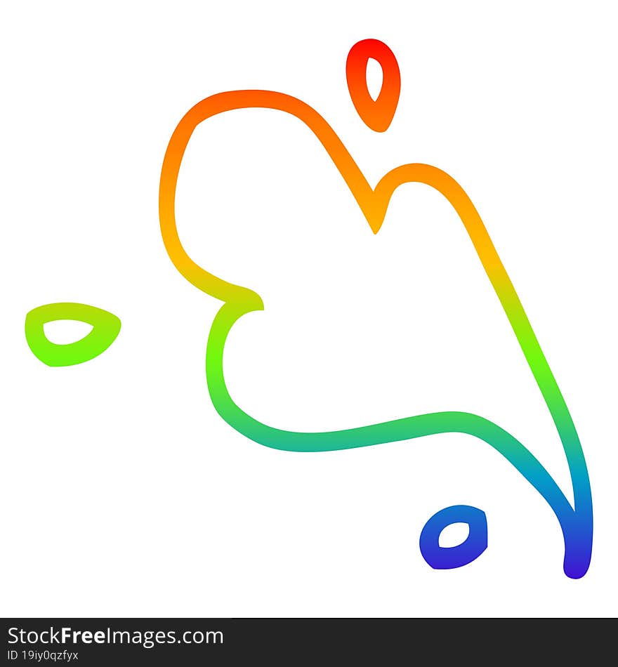 rainbow gradient line drawing cartoon blood spurt