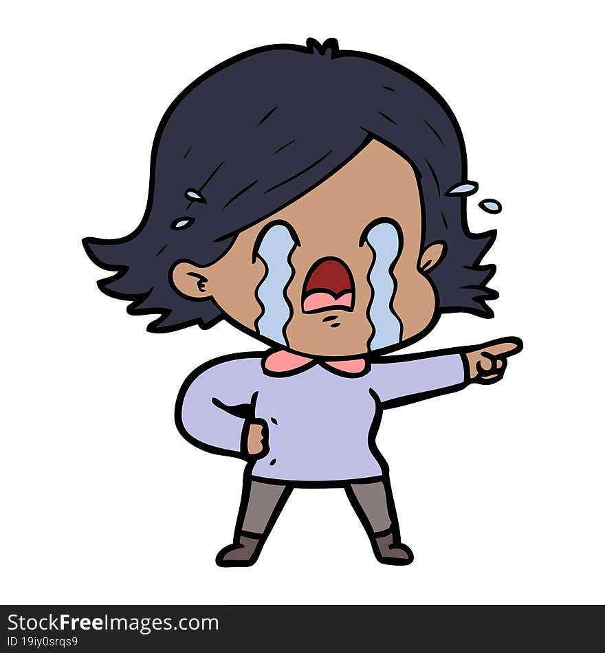 cartoon woman crying. cartoon woman crying