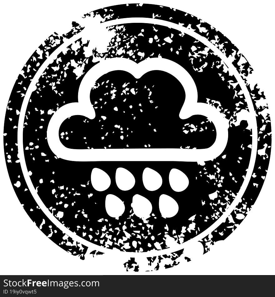 rain cloud distressed icon