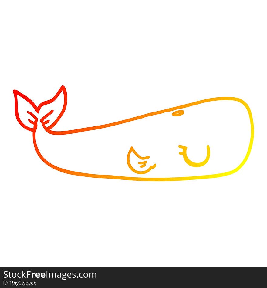 warm gradient line drawing cartoon sea whale