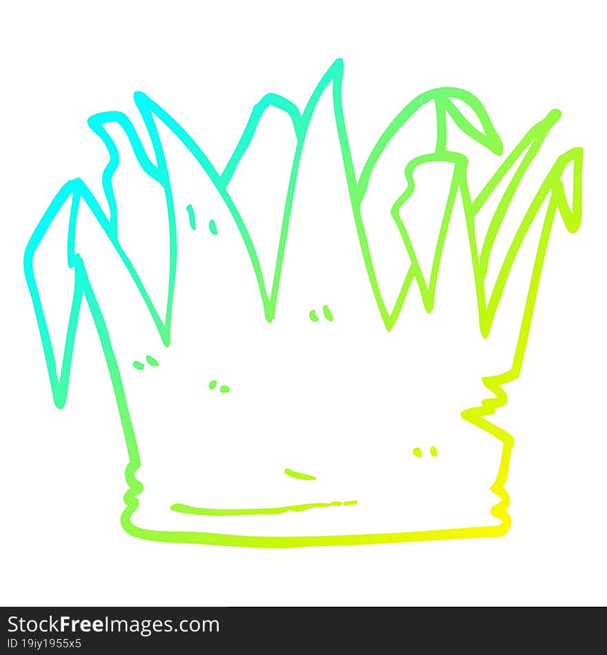 Cold Gradient Line Drawing Cartoon Christmas Cracker Hat