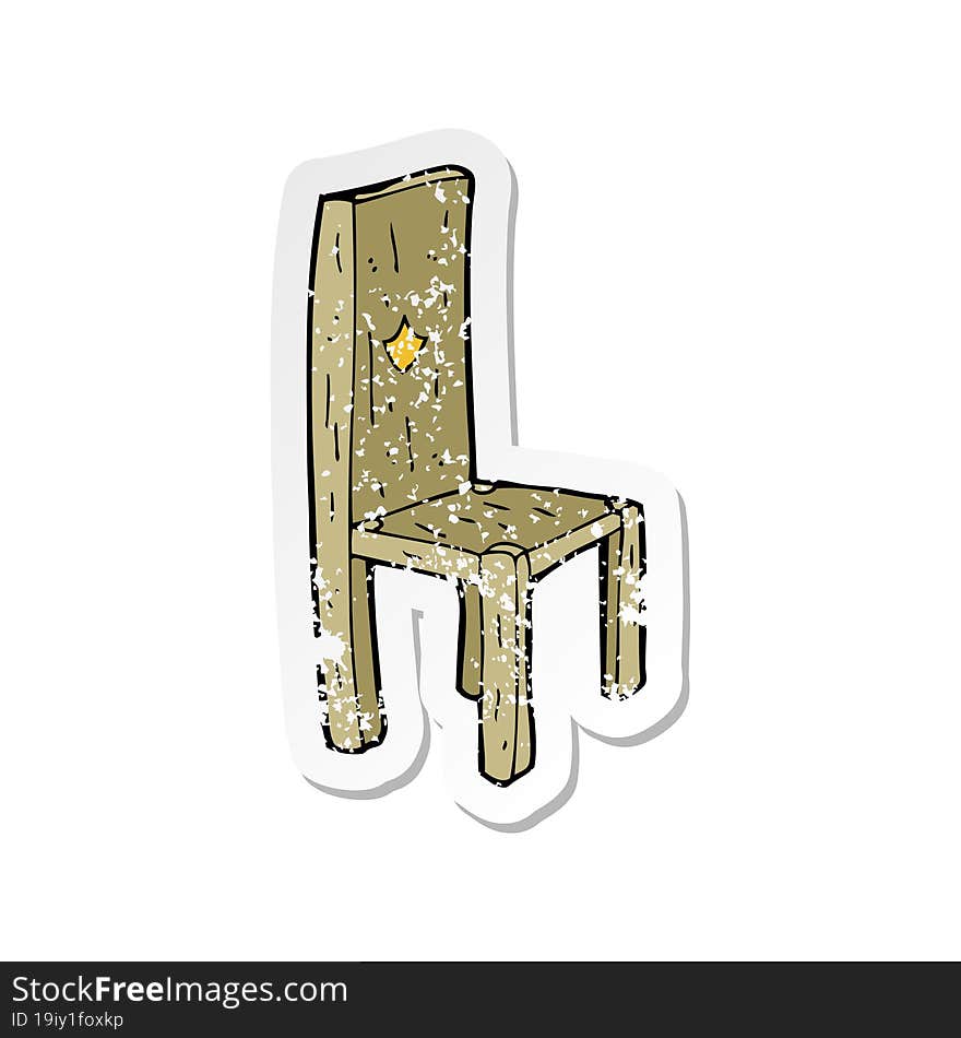 retro distressed sticker of a cartoon old chair