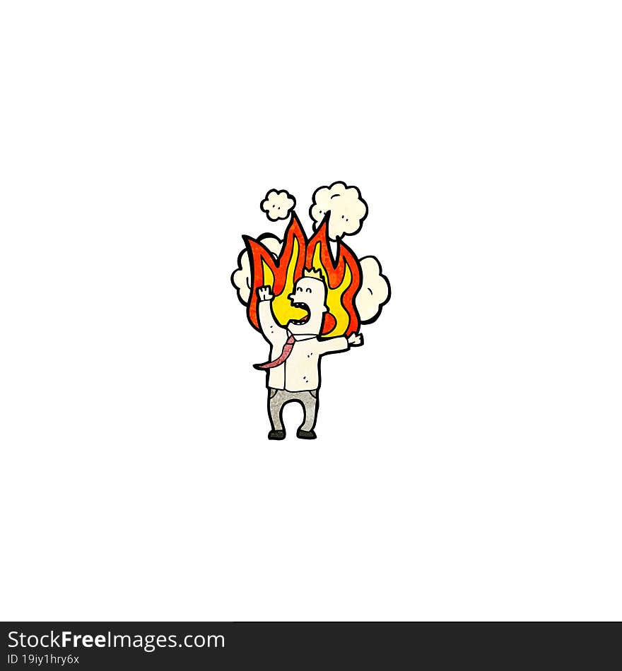 Cartoon Man On Fire