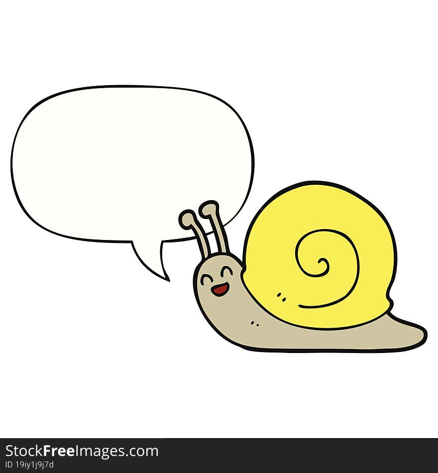 Cartoon Snail And Speech Bubble