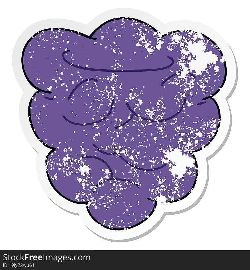 distressed sticker of a quirky hand drawn cartoon berry