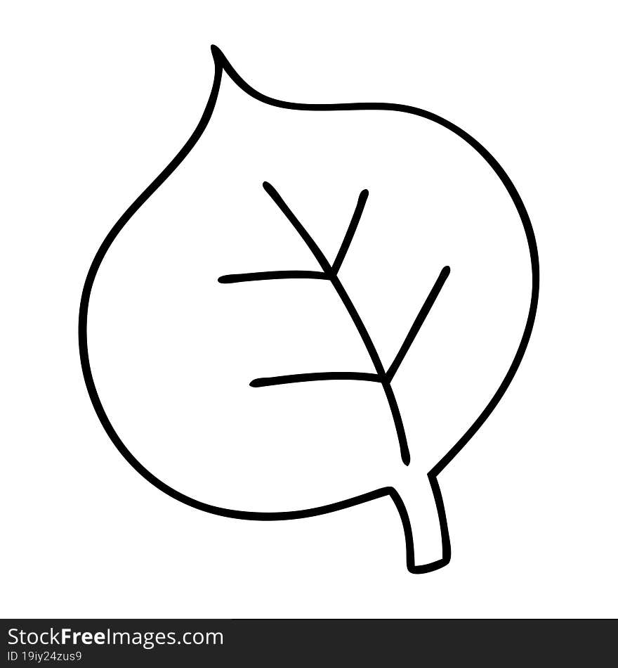 line doodle of a simple yet magnificent leaf. line doodle of a simple yet magnificent leaf