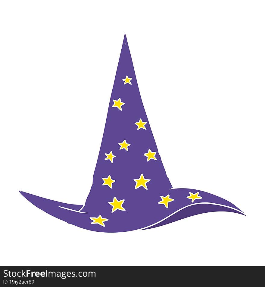 flat color style cartoon wizard hat