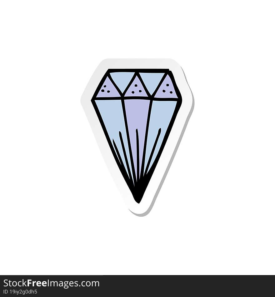 Sticker Of A Cartoon Diamond Symbol