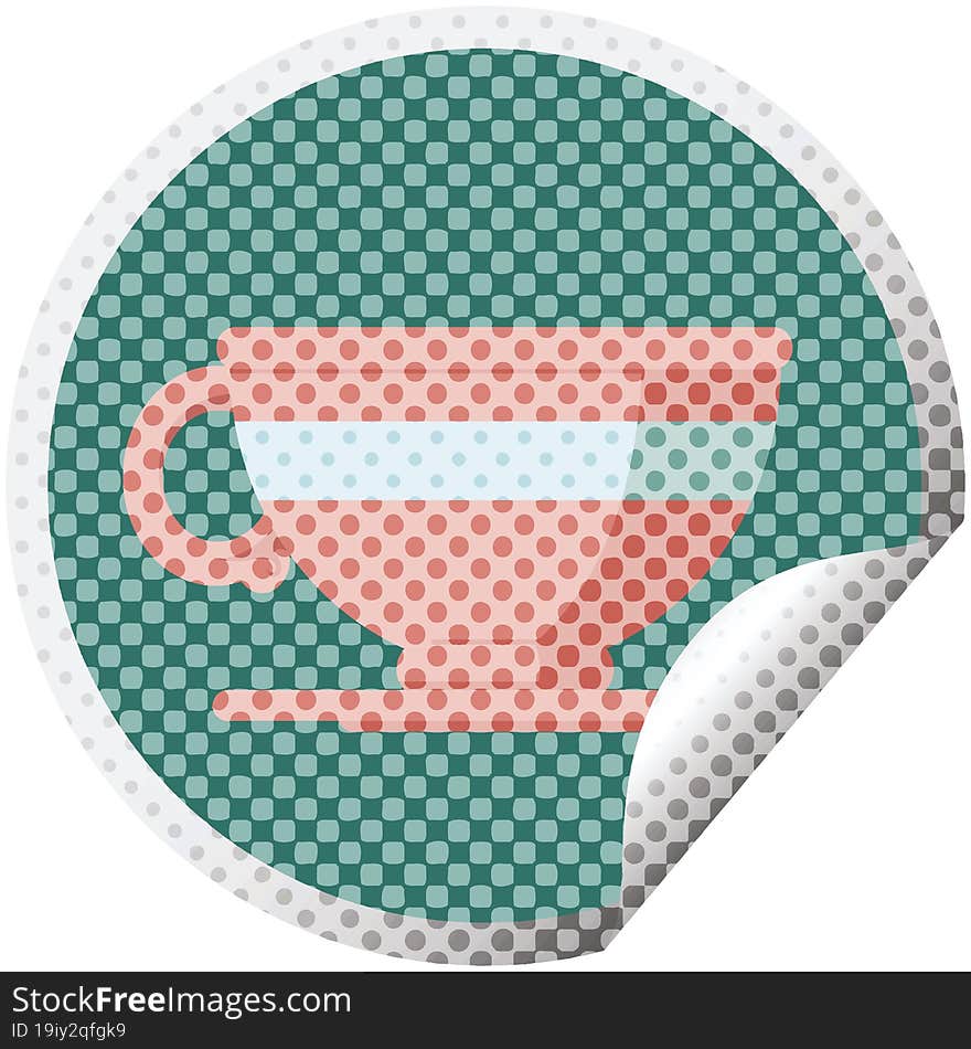 coffee cup graphic circular sticker