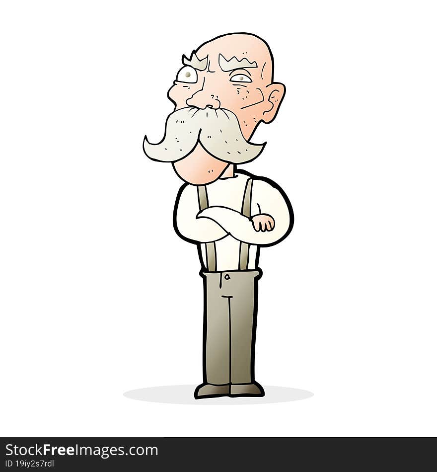 cartoon angry old man