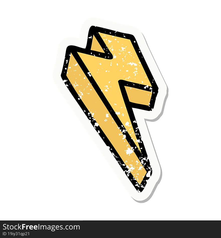 traditional distressed sticker tattoo of lightning  bolt