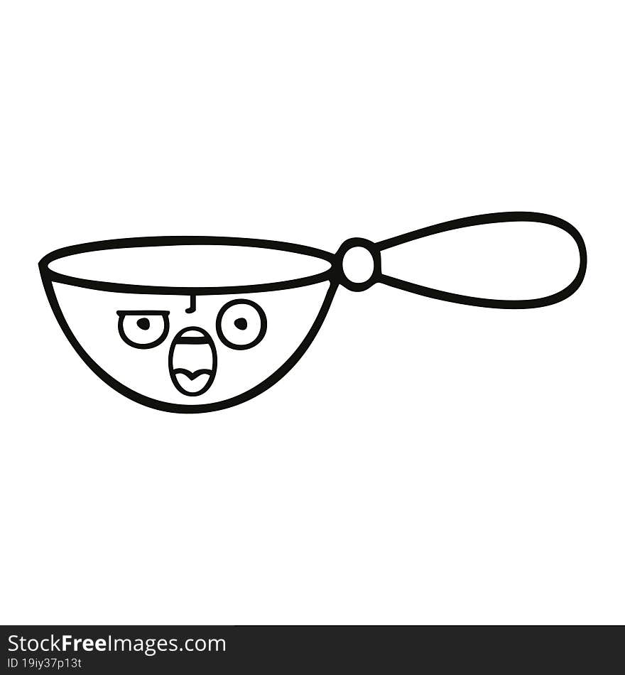 line drawing cartoon measuring spoon