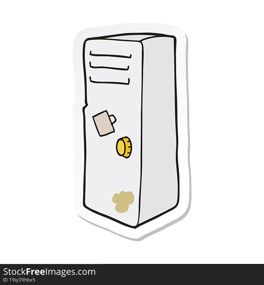 Sticker Of A Cartoon Locker