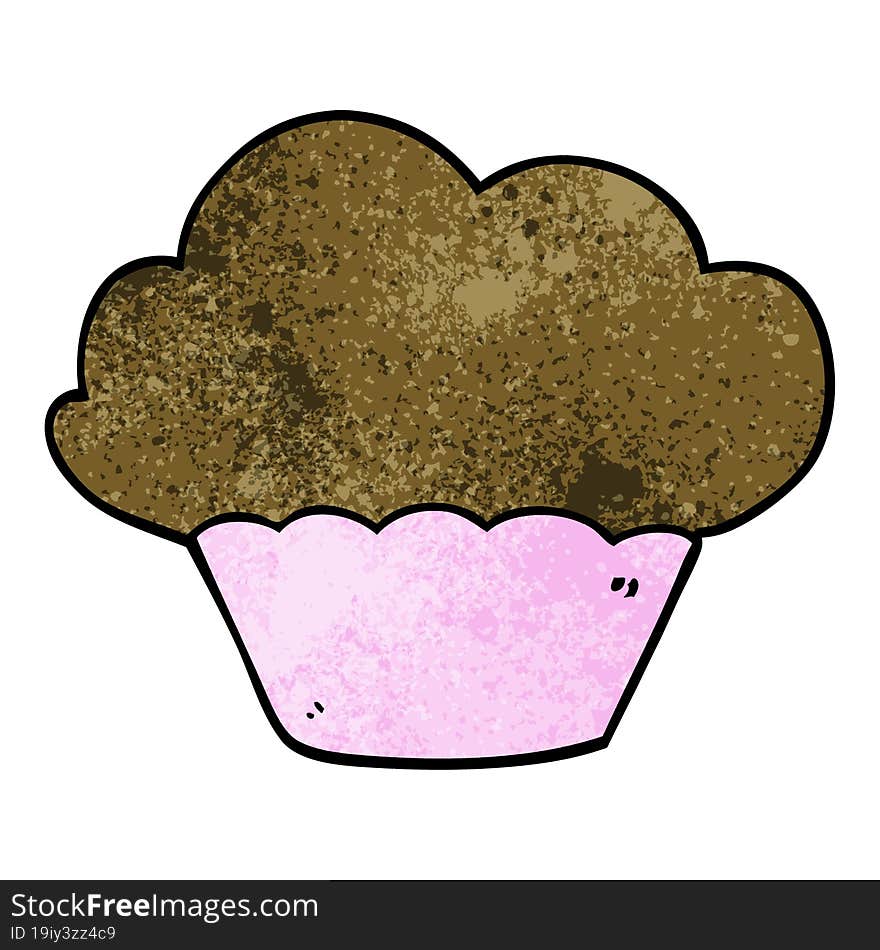 cartoon doodle cupcake