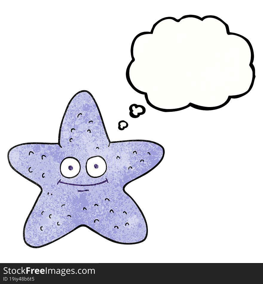 thought bubble textured cartoon starfish