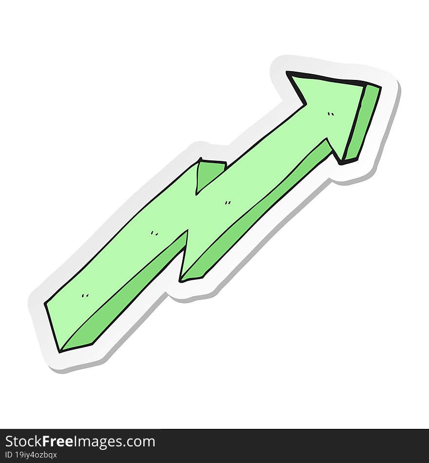 sticker of a cartoon arrow up trend