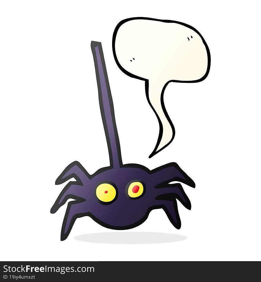 speech bubble cartoon halloween spider