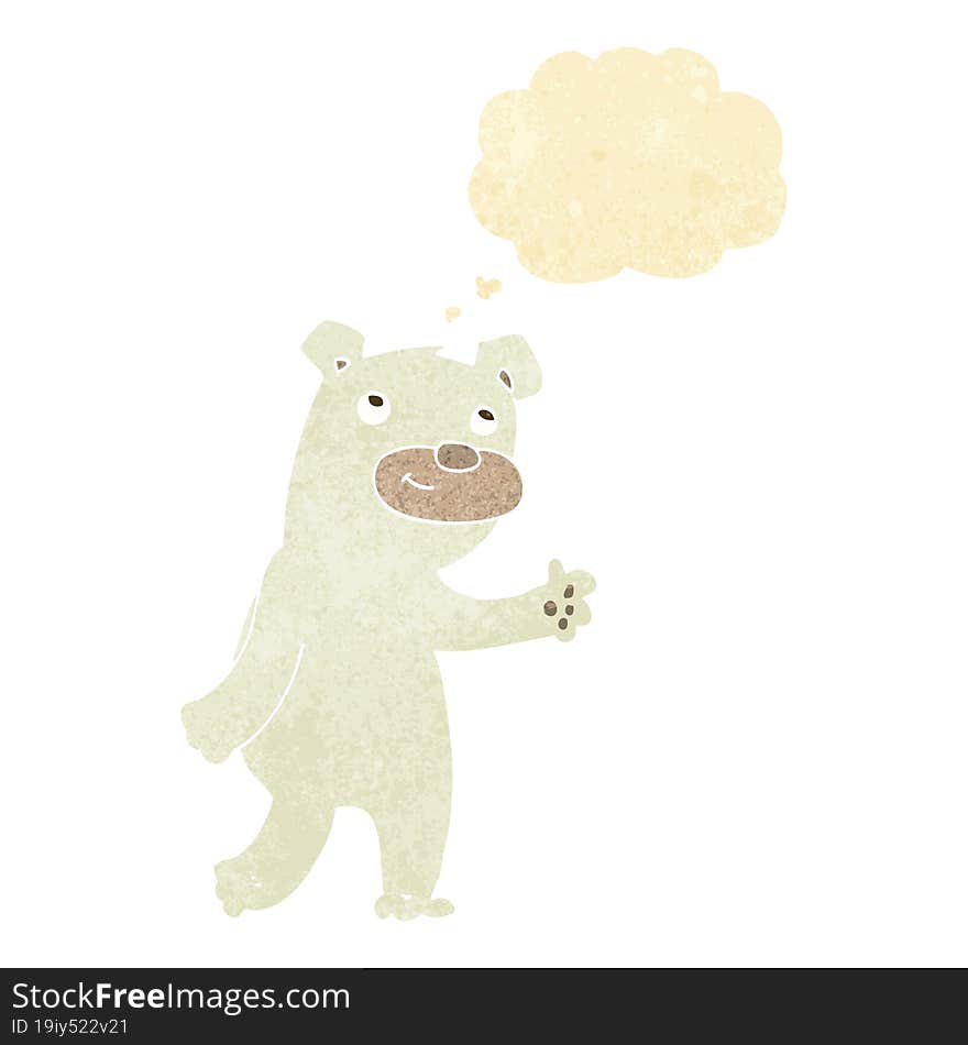 cute cartoon polar bear with thought bubble