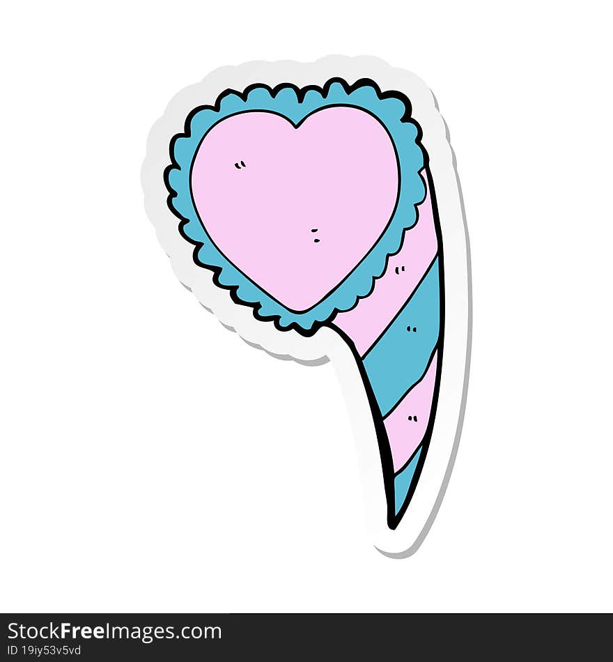 sticker of a cartoon love heart symbol