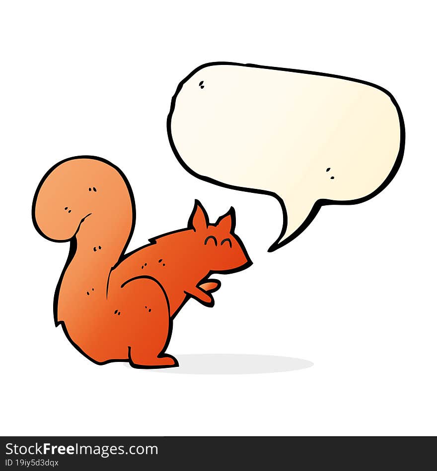 cartoon red squirrel with speech bubble