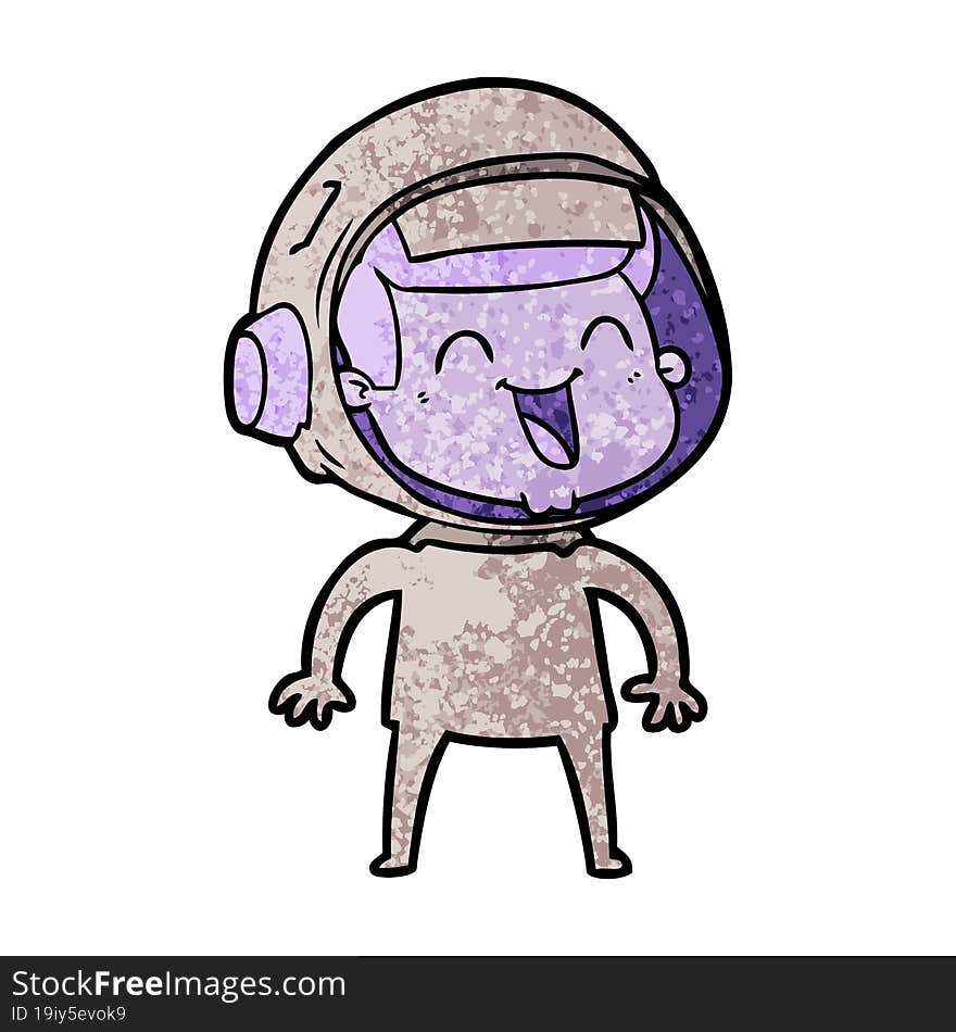 happy cartoon astronaut. happy cartoon astronaut