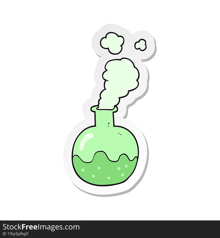 Sticker Of A Cartoon Chemical Reaction