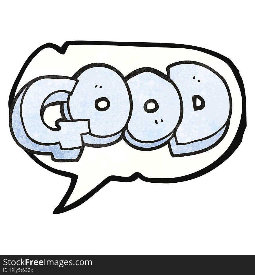 Speech Bubble Textured Cartoon Good Symbol